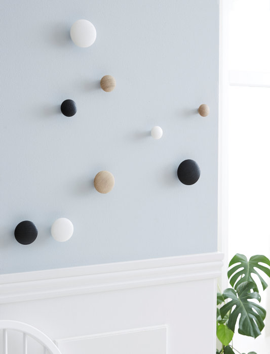 Knagg Ø45 mm svartmalt eik